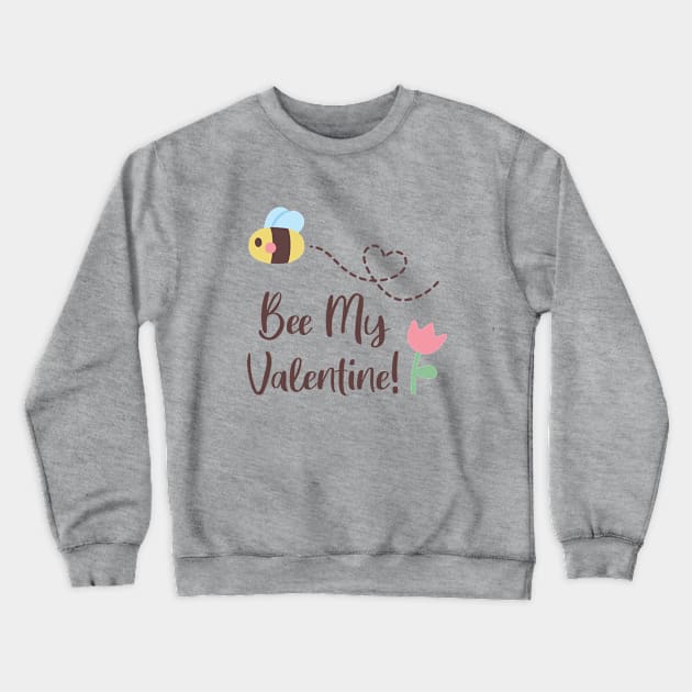 Cute Little Bee My Valentine Flying Heart Trail Crewneck Sweatshirt by rustydoodle